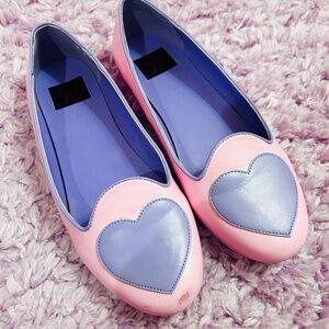 Strange Cvlt Lydia Pink purple Heart Ballet Flat Sz 9